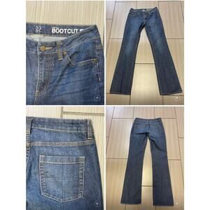 y2k 00s grunge streetwear NY&C curvy low rise bootcut jeans womens 4 dark wash